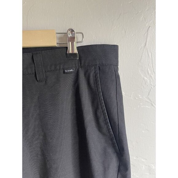 Travis Mathew Size 39 Black Flat Front Performance Knit Golf Casual Shorts 10" I - Picture 2 of 7